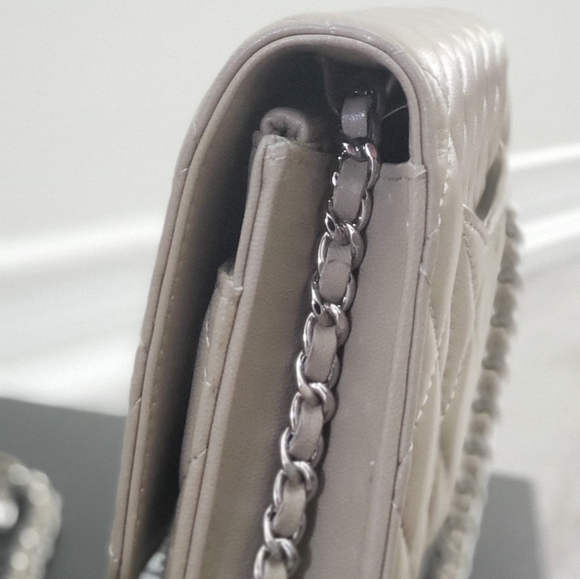 ***SOLD****100% Authentic Chanel WOC Lambskin Beige/light tan colour w/silver hw - Picture 7 of 16